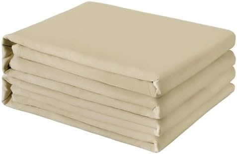 Oversized King Plus 132" x 110" Flat Sheet Hotel Quality Beige Flat