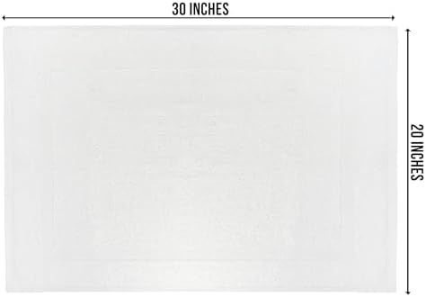 (Pack of 12 White Bath Mat Towels 20 x 30 Inches, Economy Hotel Bath Mats for Bathroom Floor, Hotel Quality & Absorbent Washable Bath Mats for Bathroom Tub