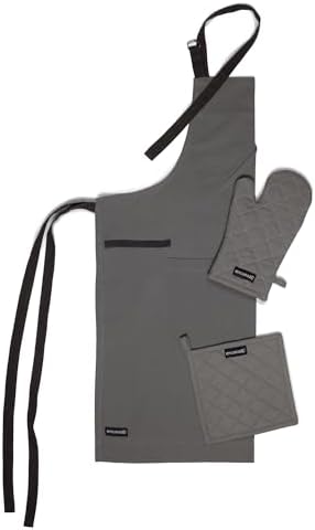 Encasa XO Kitchen Apron with Oven Gloves & Potholder - Combo Set -100%