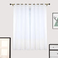 White Sheer Curtains Voile Window Long 2 Panels Set for Living Room