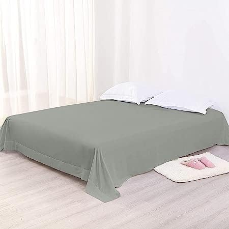 Dark Grey 1-Piece Flat Sheet Soft 100% Natural Cotton Flat Sheet 600