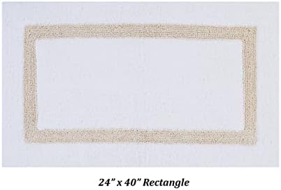 Better Trends 100% Cotton Hotel Collection Bath Mats Set, White & Sand