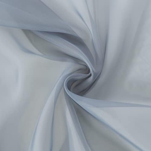 L&TEC Window Light Gray Sheer Curtains 63 Inches Long 2 Panels Sheer