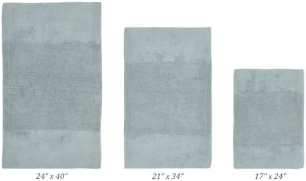 Better Trends 3 Piece Bathroom Rug Set 100% Cotton Non-Slip Washable
