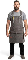 Waxed Canvas Work Apron for Men and Women,Grey,Brown,One Size