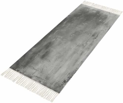 Gray Ombre Hallway Runner Rug 2'x5', Modern Abstract Art Grey Gradient