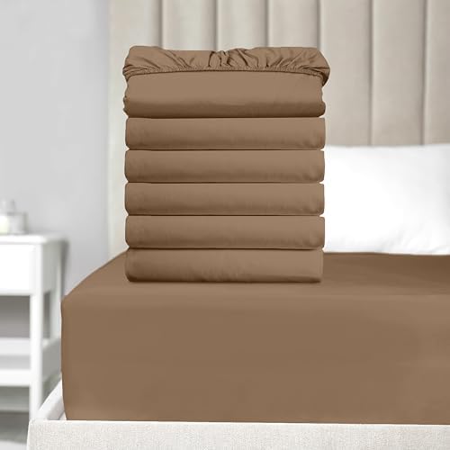Elegant Comfort Ultra Soft Bulk Pack of 6 Bottom Fitted Sheets - 1500