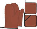 4 Pieces Oven Mitt and Pot Holder Sets, Minimalist Simple Basic Solid