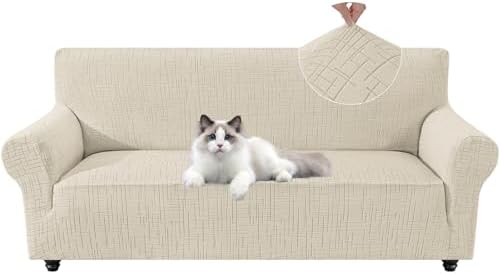 Super Stretch Sofa Covers Washable (Sofa 73"-85", Beige)
