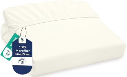 Microfiber Full Fitted Sheet, Fits Up to 16 Inches Deep Pocket - Ivory