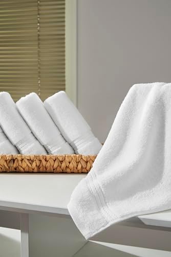 Ozdilek 6-Piece Washcloth Set 13x13 100% Turkish Cotton, 600 GSM