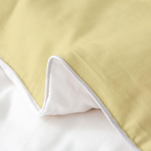 Erosebridal Beige 100% Cotton Duvet Cover Queen Solid Color Comforter