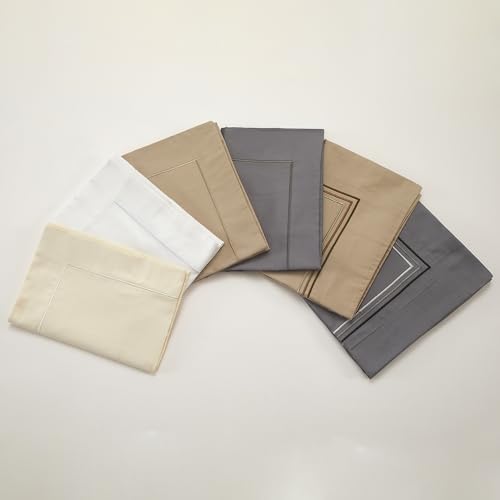 King Size Pillow Shams Set of 2, 100% Cotton Embroidered Pillowcase
