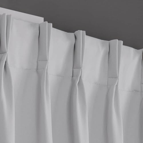 Room-Darkening Gray Color Panel Pair Blackout Curtains for Bedroom &
