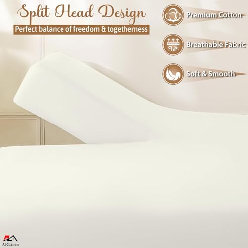 ARlinen Flex Head Split King Sheet Set, 4-Piece, 100% Egyptian Cotton