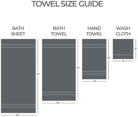 Performance Cotton 6-Piece Bath Towel Set, Quick Dry, Fade Resistant