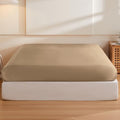THXSILK 100% 6A+Mulberry Silk Deep-Pocket Fitted Sheet Taupe Cal. King