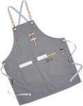 IMIKEYA Canvas Cooking Apron Nordic Industrial Style with Pockets