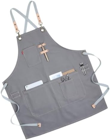IMIKEYA Canvas Cooking Apron Nordic Industrial Style with Pockets