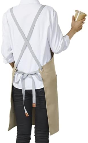 Canvas Chef Apron,Cross Back Apron for Men and Women with Adjustable