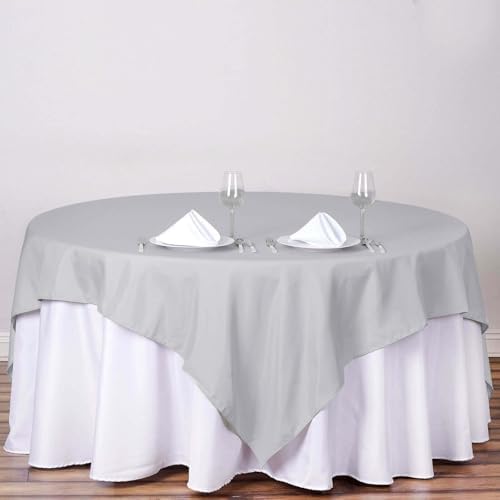 Efavormart 70" Square Linens Silver Wholesale Linens Polyester Square