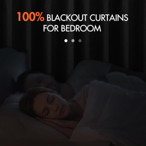 MIULEE 100% Blackout Curtains Linen Curtains 84 Inches Long, Dark Gray