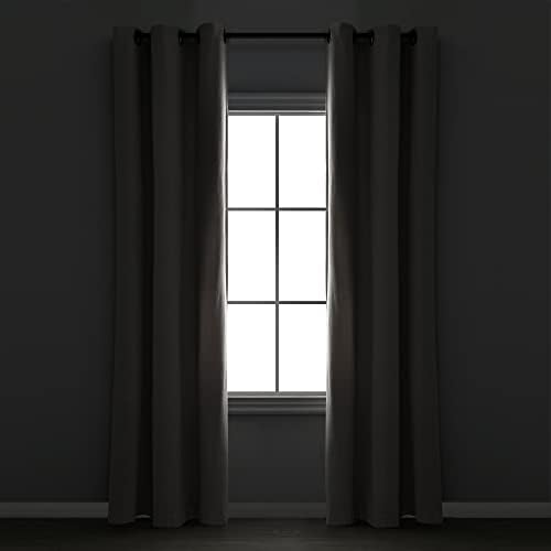 Lush Decor Insulated Grommet Linen Textured Room Darkening Window