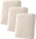 H.VERSAILTEX Velvet Sofa Cushion Cover, 3 Piece, Ivory