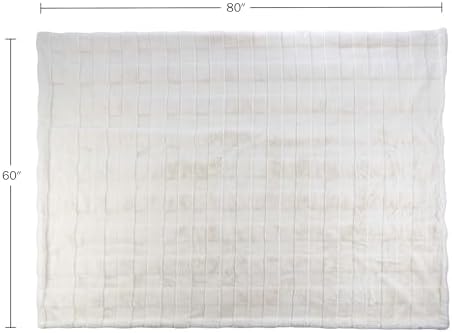 Lavish Home Faux Fur Blanket - 60x80-Inch Queen Size Throw Blanket
