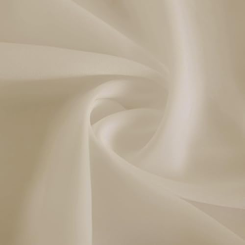 Semi Sheer Rod Pocket Curtains, 84W x 84L, 2 Panels, Beige
