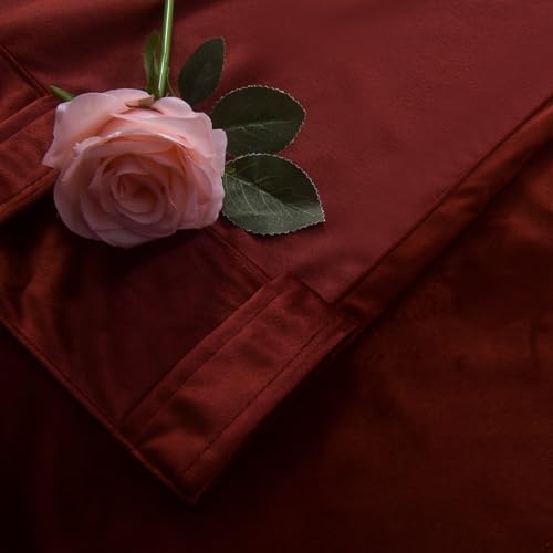 Roslynwood Luxury Soft Burnt Ochre Velvet Curtains 120 inches Long