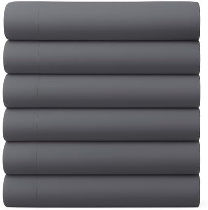 GOLD TEXTILES King Flat Sheet 6 Pack – Brushed Microfiber Top Sheets