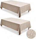 2 Pack Linen Textured Rectangle Tablecloths, 52 X 70 Inch