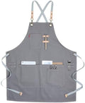 Canvas Serving Apron Adjustable Fit with Pockets, for Home Restaurants