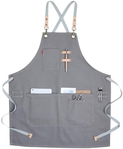 Canvas Serving Apron Adjustable with Pockets Nordic Industrial Style