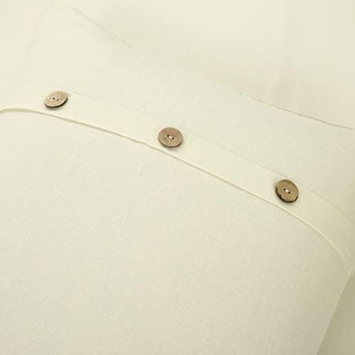 Lush Decor Belgian Flax Prewashed Linen Rich Cotton Blend 3 Piece
