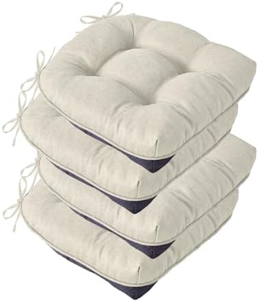 IASEAHK Chair Cushions for Dining Chairs, 15.5" x 15.5" x 4", Beige