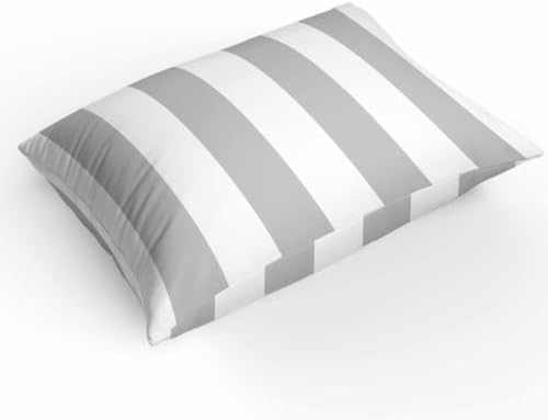 Duvet Cover King Size, Gray Striped 3-Piece Bedding Quilt/Comforter
