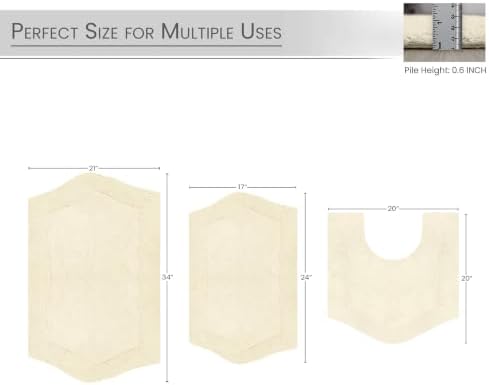 Home Weavers 100% Cotton Tufted Waterford Collection, Extra Soft and