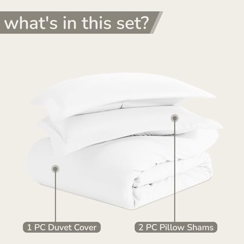 100% Egyptian Cotton Duvet Cover Queen White - Luxury Hotel Collection