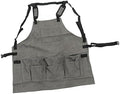 Durable Woodworking Apron Gray Canvas with Large Capacity for Men and