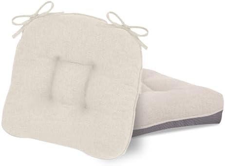 D-Shaped Chair Cushions, 4" Thick Dining Chair Pads Machine-Washable