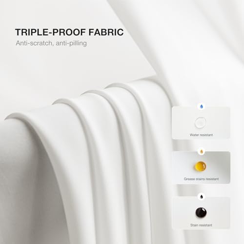 Anmao Non-See-Through Off White Privacy Semi Sheer Curtains for Living