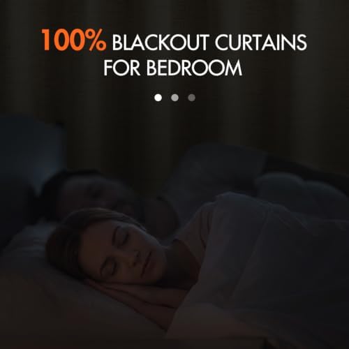 MIULEE 100% Blackout Curtains Linen Curtains & Drapes 84 Inch Oatmeal