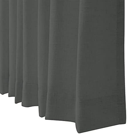 2 Panels Pinch Pleat Linen Curtains 108 Inches Long for Living Room
