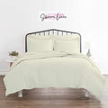 Ivory Duvet Covers Twin Size Brushed Microfiber Soft Light-Weight