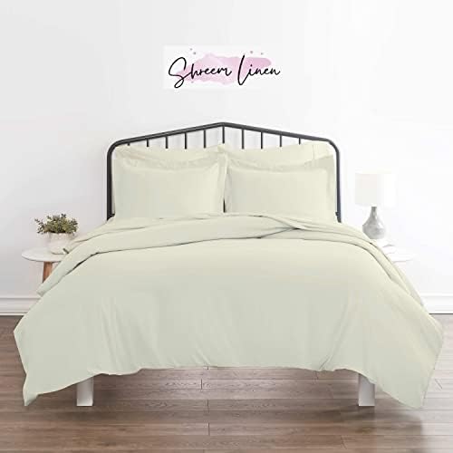 Ivory Duvet Covers Twin Size Brushed Microfiber Soft Light-Weight