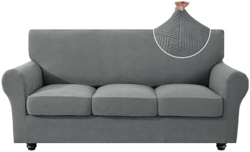 XINEAGE Stretch 4 Piece Couch Cover for Sofa, Sofa Cover for Dog,Light