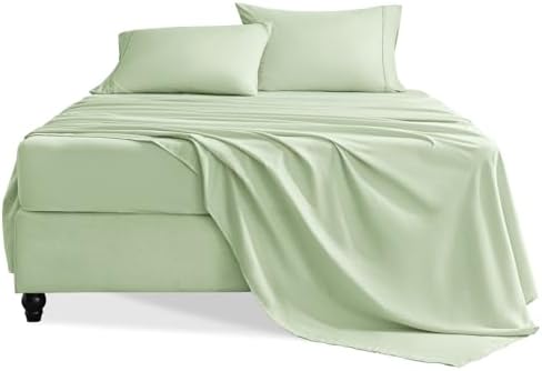 Full Size Bed Sheets Set, 4 Pieces Hotel Luxury Soft Microfiber Bed