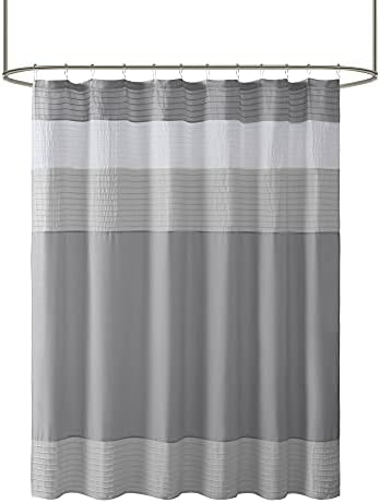 Comfort Spaces Windsor Shower Curtain for Bathroom, 72 x 72, Gray